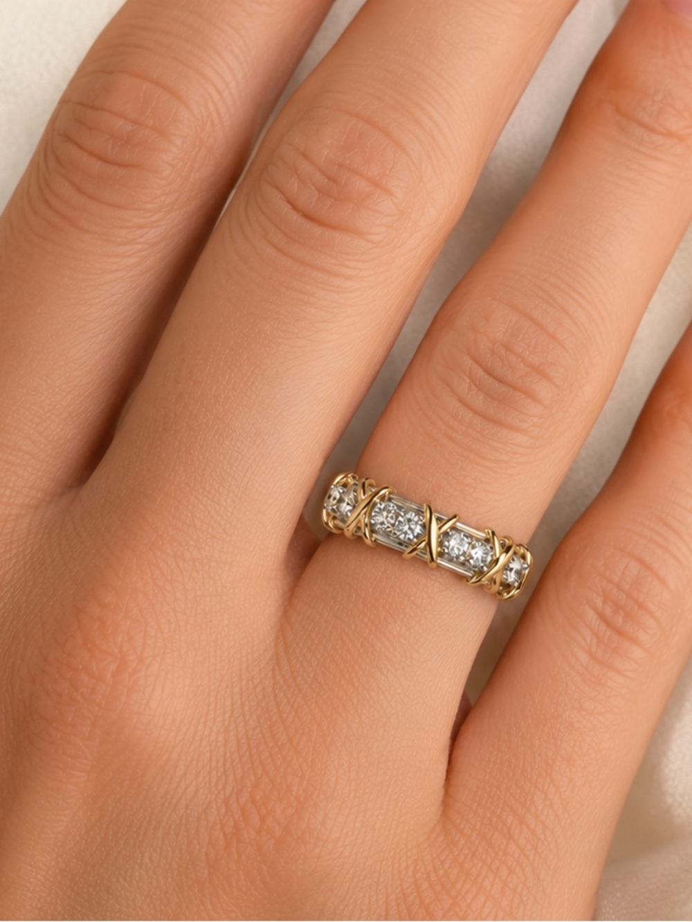 10k 16 Stone Eternity Band - Picture 3 of 16